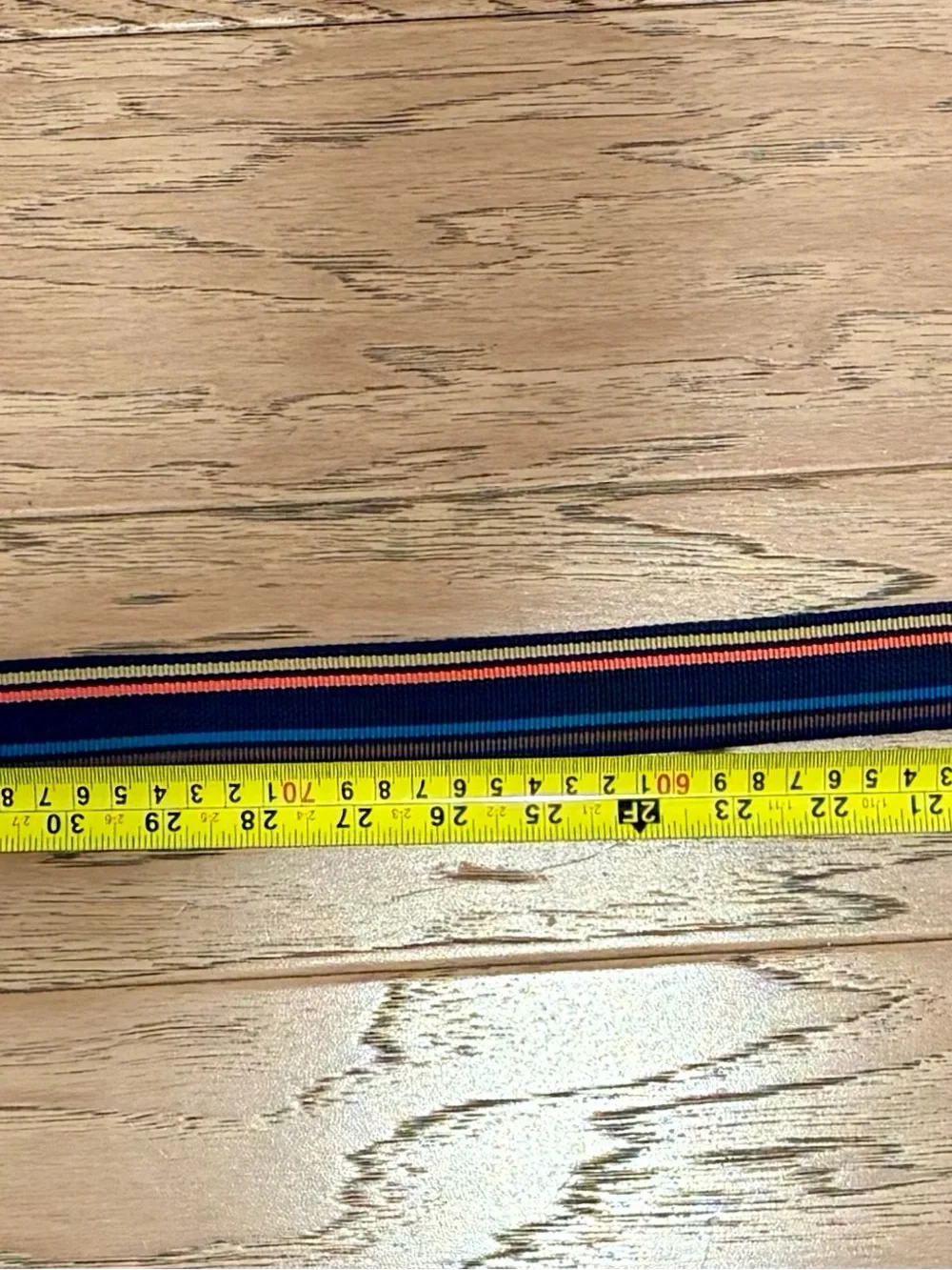 Paul Smith Signature Stripe Webbing Belt Black Leather Trim Matte D-Ring Size 38